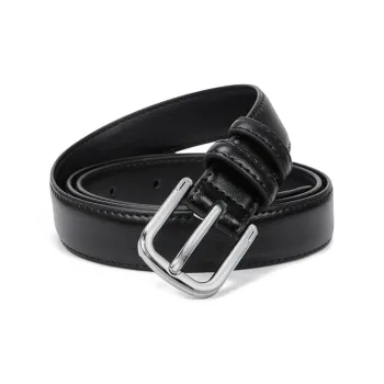 RED DRAGONFLY Minimalist Style Fashion Versatile Pin Buckle Cow Leather Leather Belts Women's Black 2.3CM