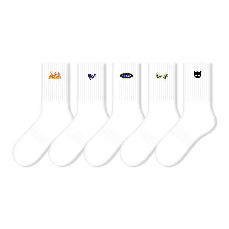 COTTON CHEESE Mid Calf Socks Men's 5 Pack-5