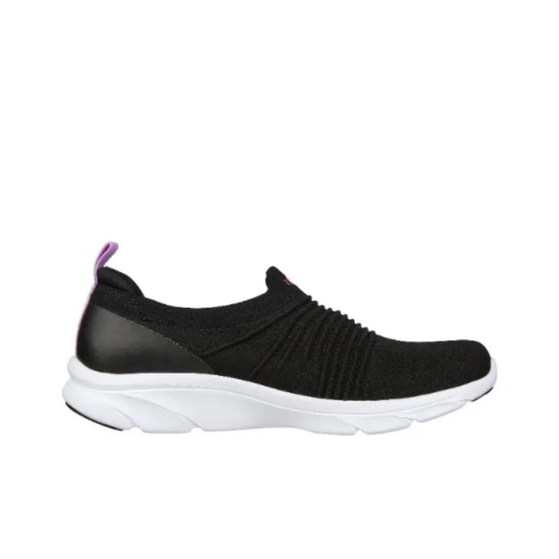 Skechers D'lux Comfort Cushioning Low-Top Casual Shoes Women's Black White-1