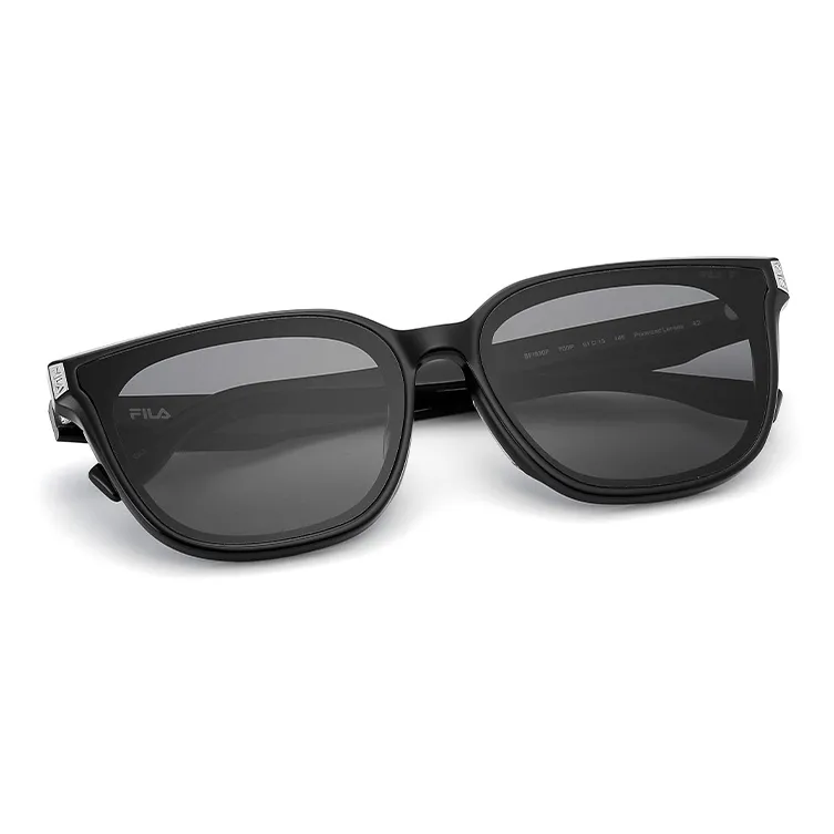 FILA Plate Frame Irregular Shape Sunglasses Unisex Piano Black, Orchid White, Sea Green-3