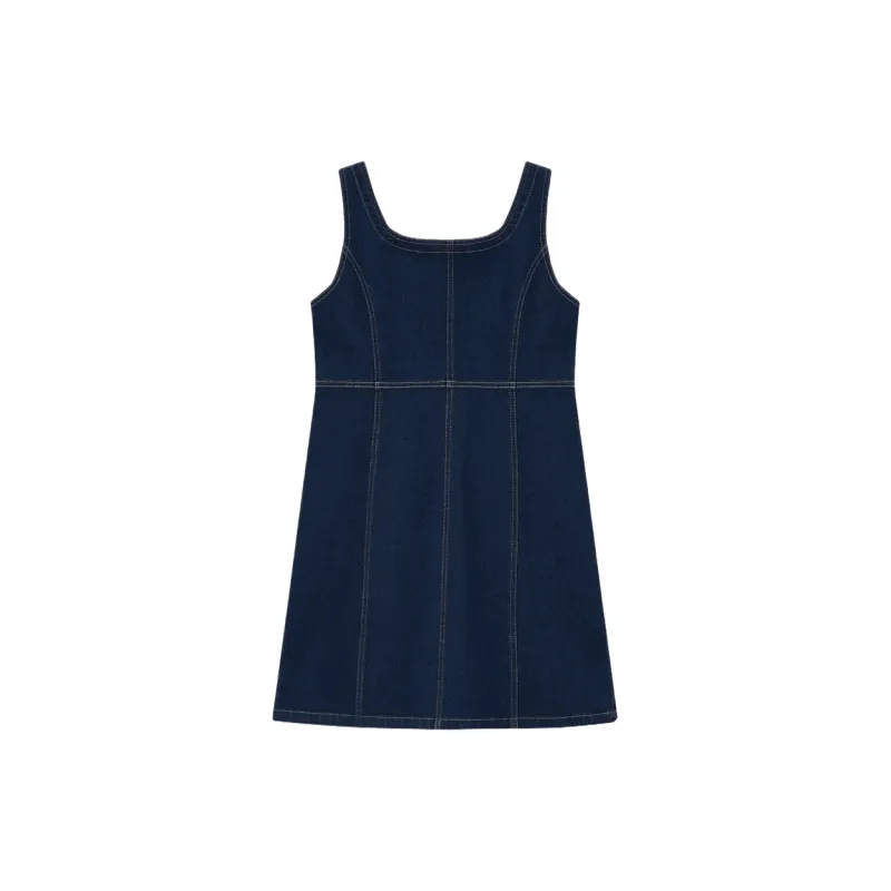 GAP Sleeveless Dress Women's Denim Blue-1