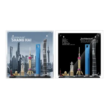 LIGHT YOUR BRICKS Compatibility Building Block Skyline Dual View Photo Frame Display Case Model Accessories