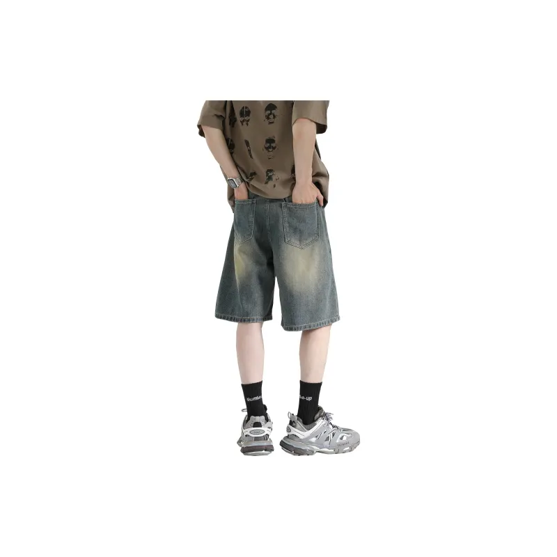 PAINT STAIN Denim Shorts Unisex-15