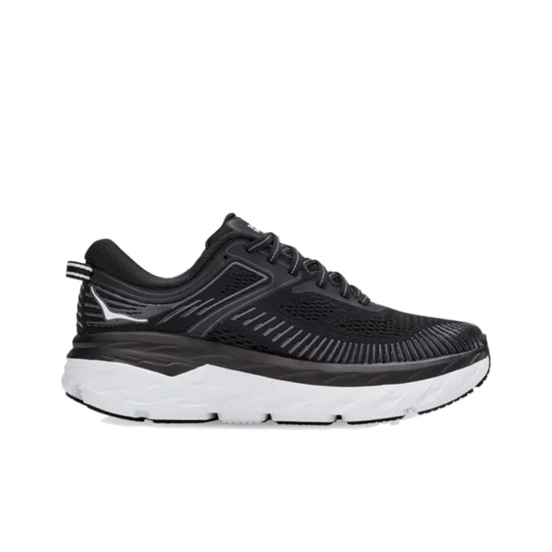 HOKA ONE ONE Bondi 7 Running Shoes Men Low-Top Black/White-1