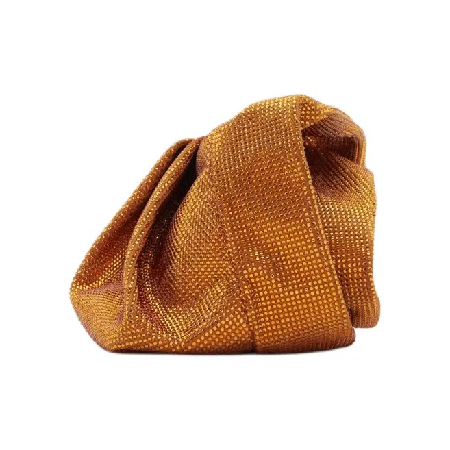 Burberry Calfskin Reverse Suede Clutch Women's Gold-2