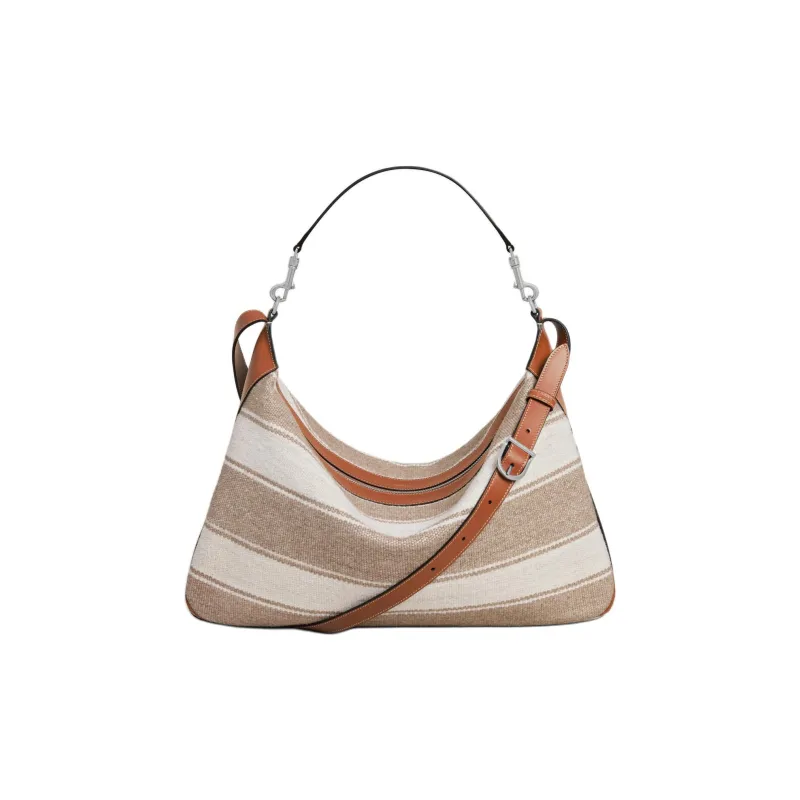 CELINE Romy Collection Fabric Handbag, Shoulder Bag Large Size Men's Beige-2
