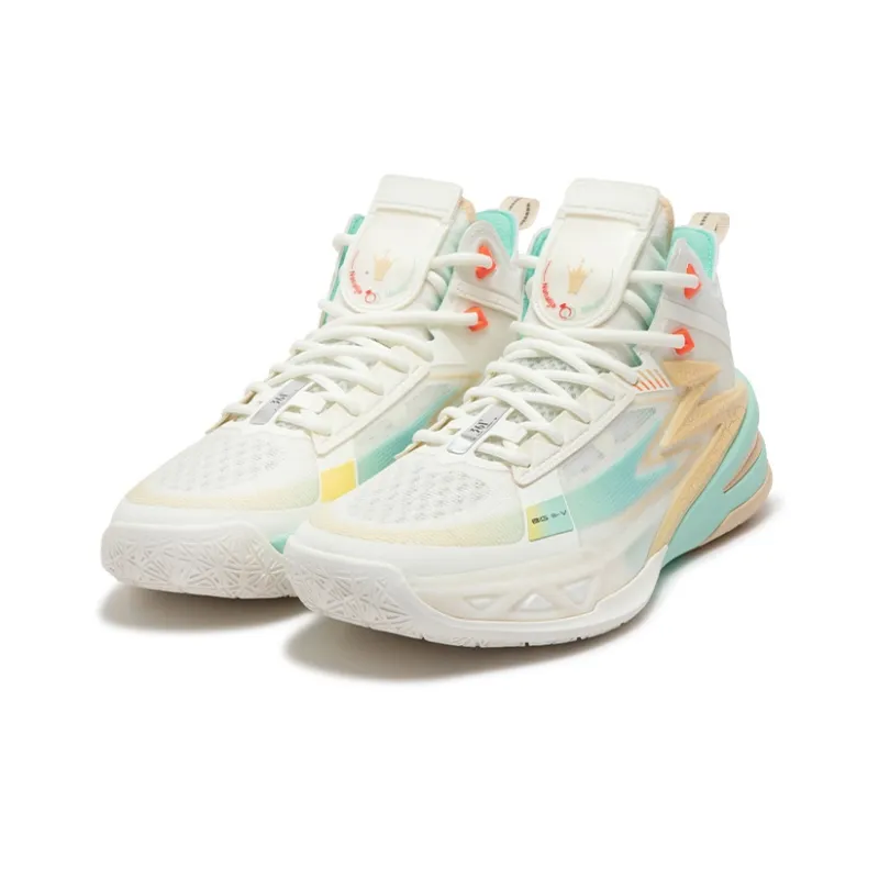 361° BIG3 5.0 Pro PE Basketball Shoes Men Mid Top Feather White/Sea Wave Blue-2