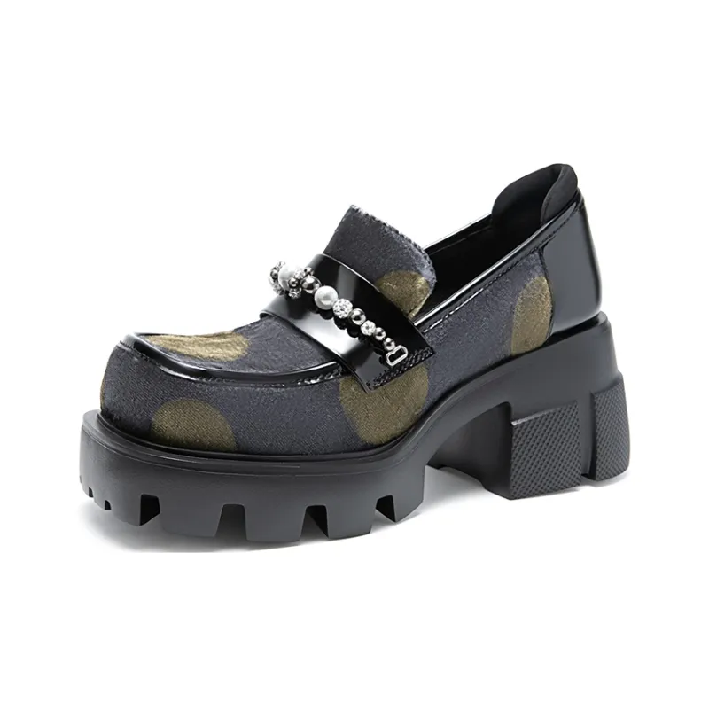 MIO Loafers Women's Black | Gray/Black Gold-8