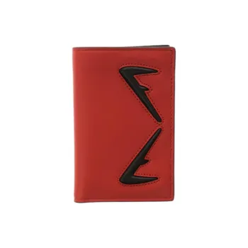 FENDI Leather Wallet Unisex Red & Black