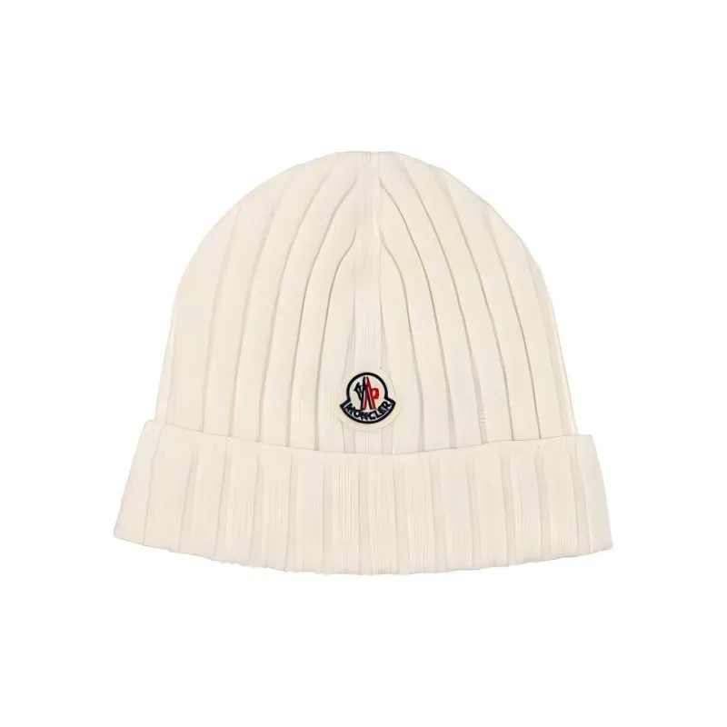 Moncler Enfant Logo Patch Ribbed Beanie-0