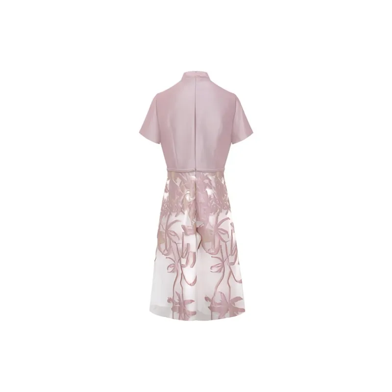 BBLLUUEE Short Sleeved Dress Women's Beauty Pink-1