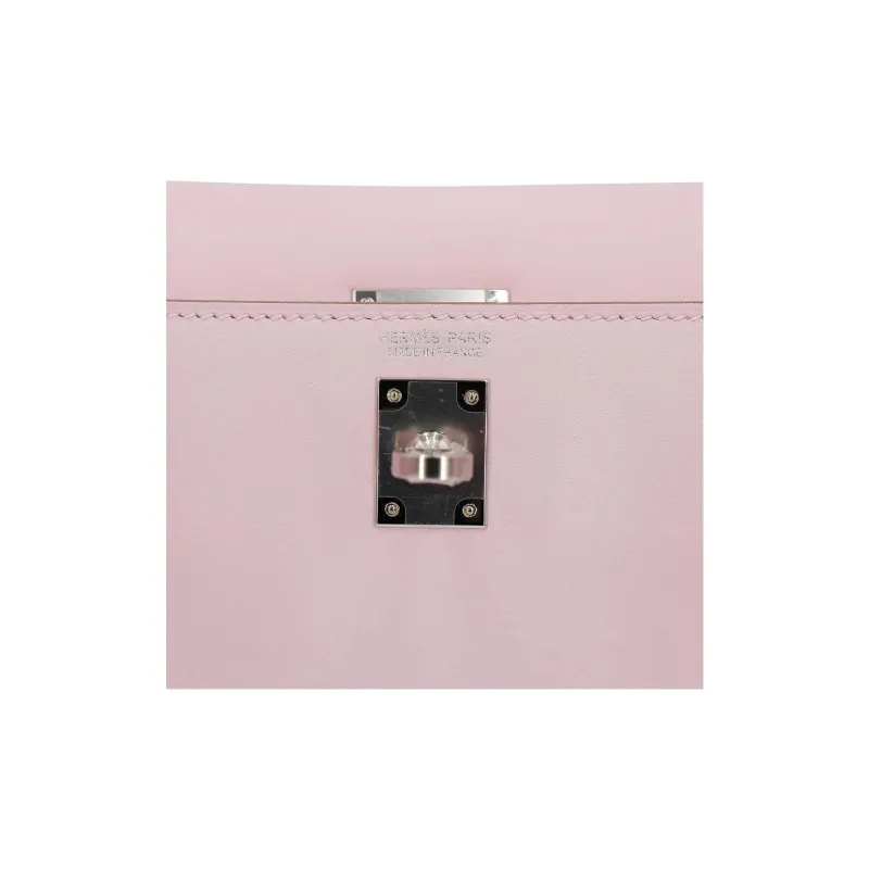 HERMES Kelly Danse Swift Calfskin One Shoulder Crossbody Clutches Women's 09 Mauve Pale Dream Pink-10