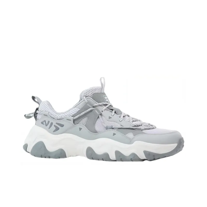 FILA FLUID 5 Anti-Slip And Wear-Resistant Height Increasing Low-Top Casual Shoes Generation 5 Men's Gray White-1