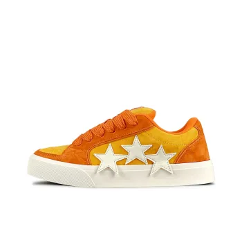 LuzaoT SUPER DRAG Stars Shoes Anti Slip And Wear Resistant Breathable Low Top Skateboard Shoes Women's Orange Yellow