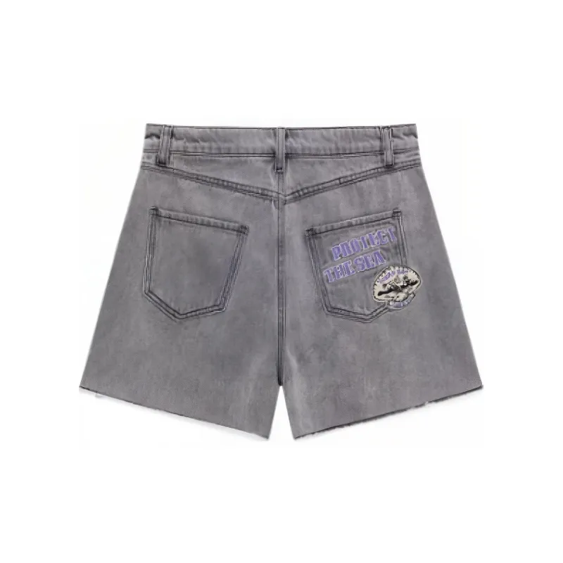 EICHITOO Denim Shorts Women's Light Gray-1
