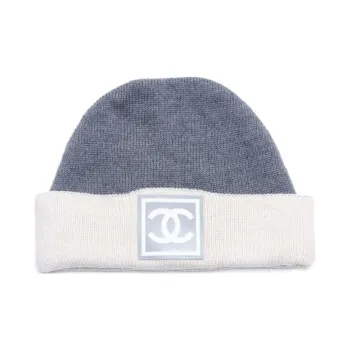 CHANEL 1990 2000s Interlocking Cc Logo Beanie