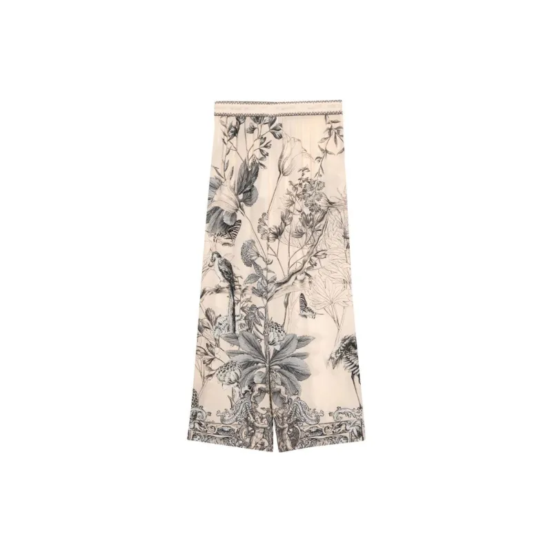 Camilla Etched Into Eternity print Silk Trousers-1
