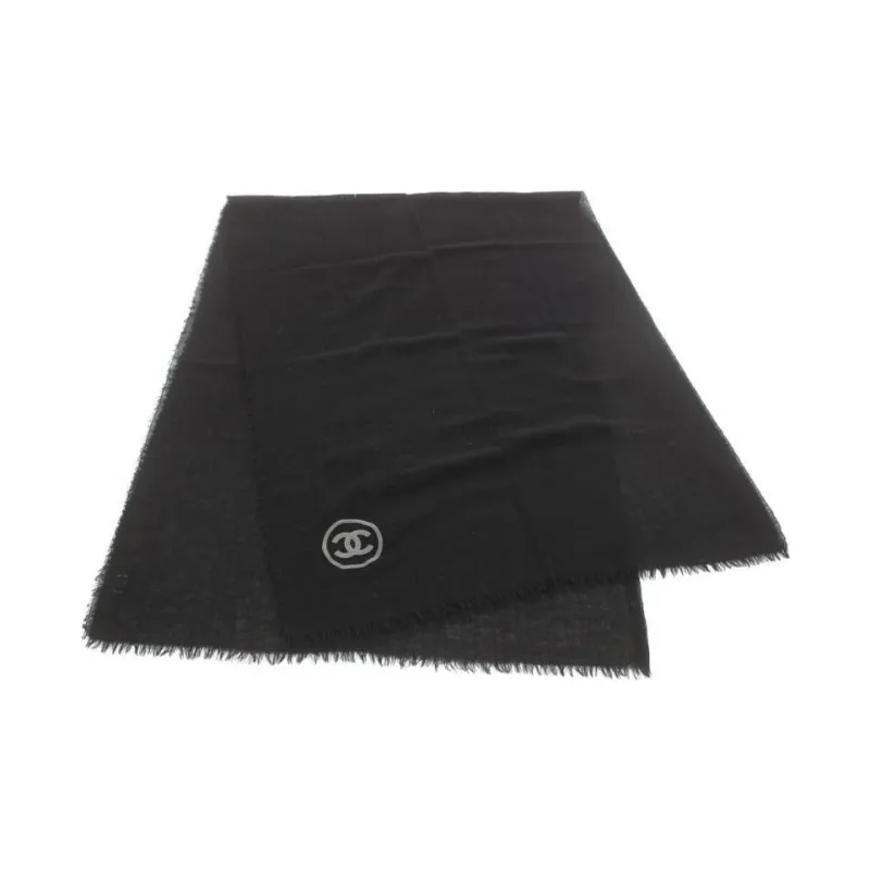 CHANEL Pre-Owned 1986-1988 Logo-printed Fine-knitted Shawl-1