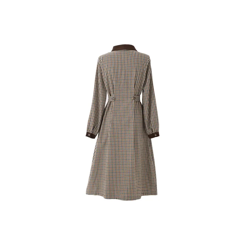 SOON FLOWER Long Sleeved Dresses Women's Brown-1