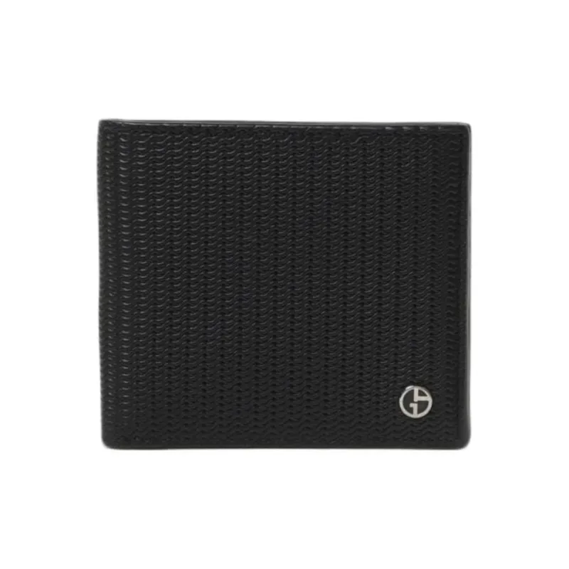 GIORGIO ARMANI Embossed Leather Wallet Men's Black-0