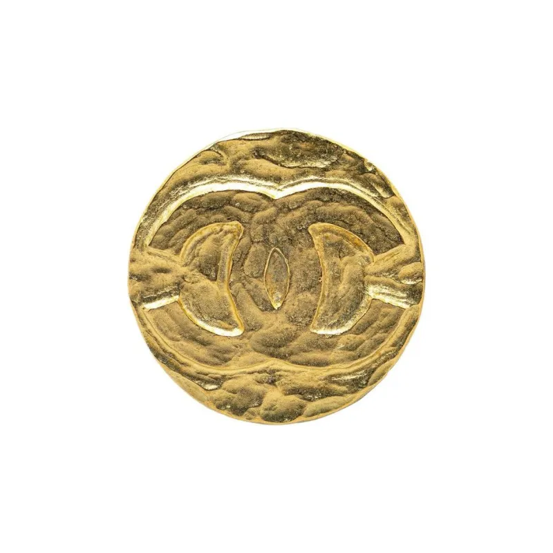 CHANEL 1995 Cc Logo embossed Brooch-0