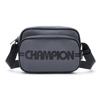 Champion Fabric Shoulder Bag Unisex Gray Black/Black