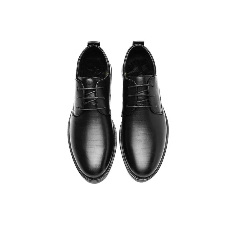 HLA Dress Shoes Men Low Top Black-26