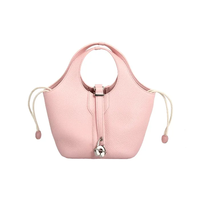 YOCAMU Top Grain Cow Leather One Shoulder Handbags Regular Women's Dove Gray/Ecru-11