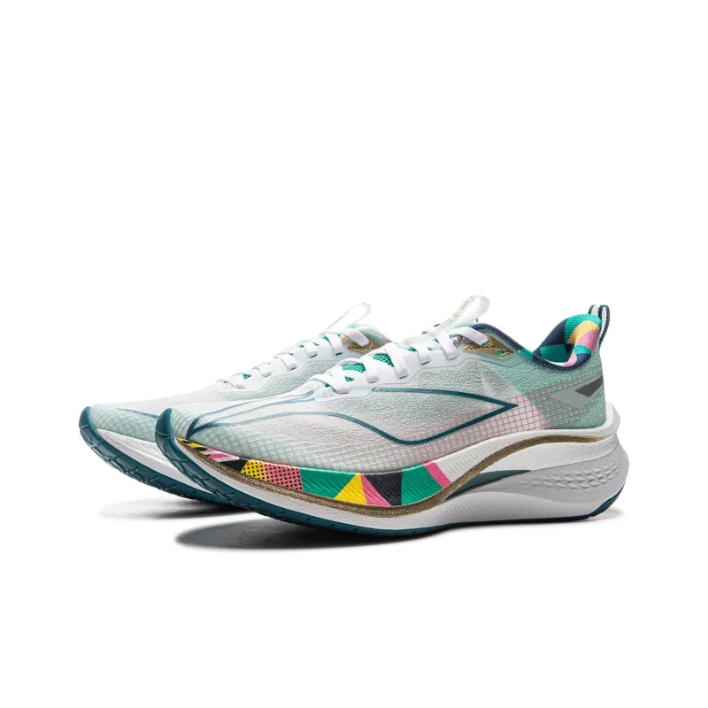 LiNing Red Hare 7 Pro Cushioning Anti Slip And Wear Resistant Low Top Running Shoes Women's White Green-2