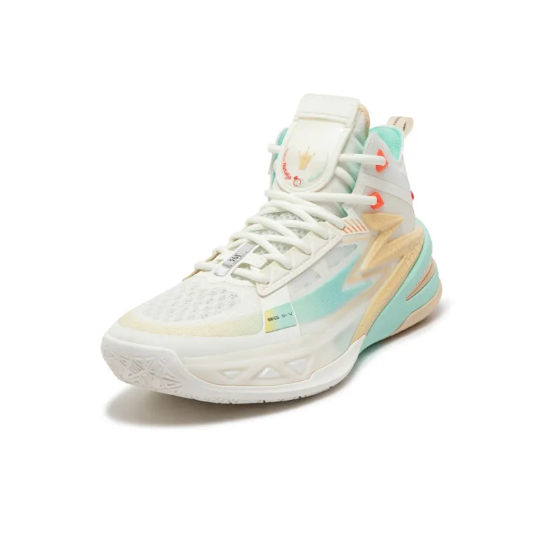 361° BIG3 5.0 Pro PE Basketball Shoes Men Mid Top Feather White/Sea Wave Blue-1
