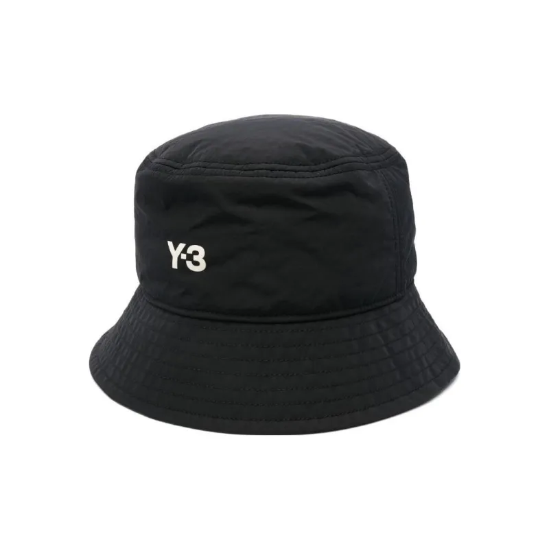 Y 3 X Adidas Logo Printed Pull On Bucket Hat-0