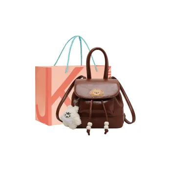 JANE KLAIN PU Women's Bag, Small Backpack, Bucket Bag, Backpack Mini Women's Brown/Black