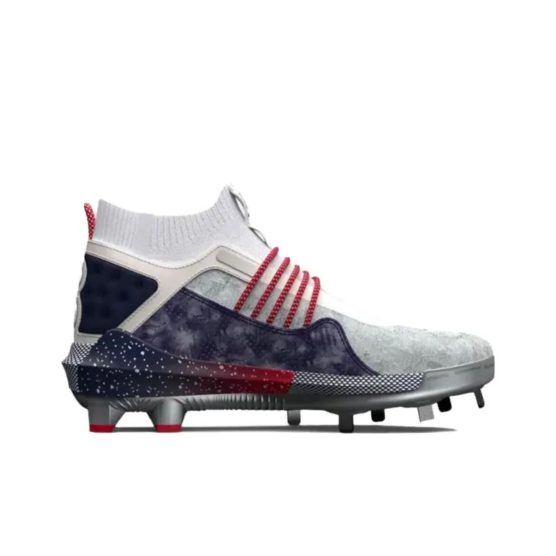 Under Armour Harper 8 Low ST USA Anti-Slip Wear-Resistant High-Top Training Shoes Men's Red White-1