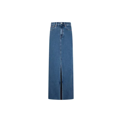 Tommy Hilfiger Denim Long Skirts Women's Dark Denim Blue