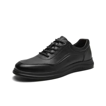 AOKANG Wedding Shoes With Best Man Casual Leather Shoes Men's Black