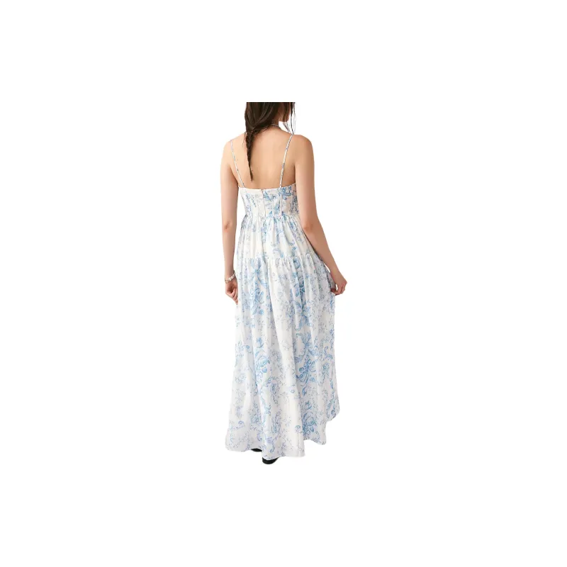 FREE PEOPLE Maison Amory The Windsor Maxi Dress Slip Dresses Women's Blue Rococo-1