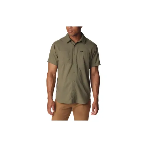 Columbia Silver Ridge Shirts Men Stone Green