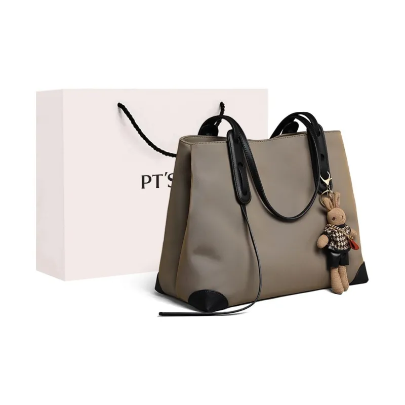 PT'SON Oxford Stitched Synthetic Leather Tote Shoulder Bag Handbag Large Size Women's-10