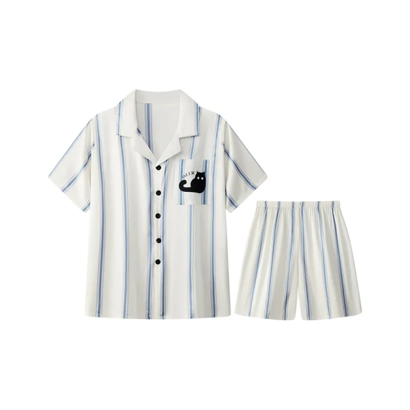 Qiao Ni Tong Pajama Set Men's Black-7