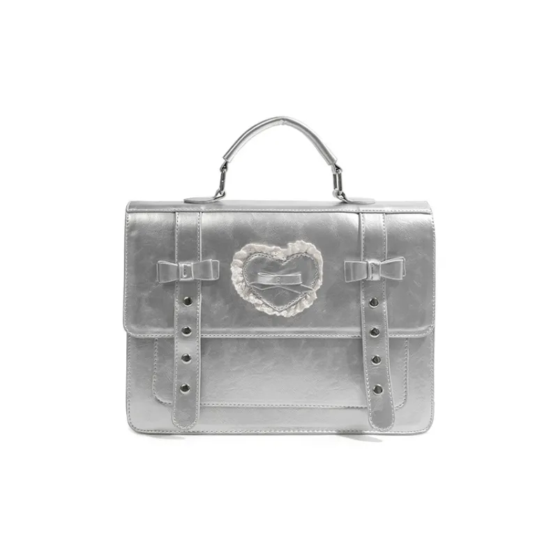 Jade En Plus PU Crossbody Double Shoulder One Shoulder Handbag Regular Women's Blue/Silver/Black-12