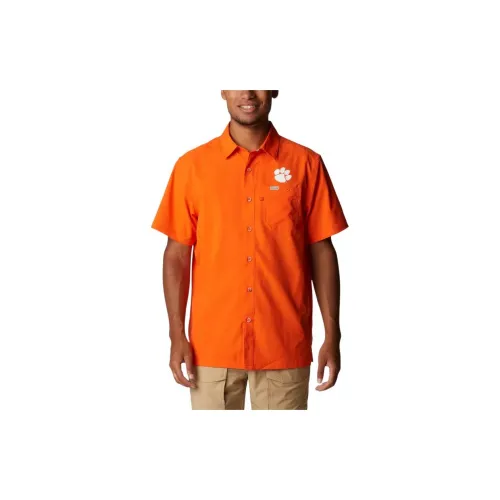 Columbia PFG Slack Tide Shirts Men Sparkling Orange