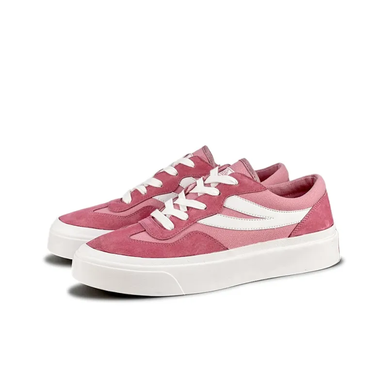 ZUIBANG Anti Slip And Wear Resistant Breathable Low Top Skateboard Shoes Women's Pink White-2