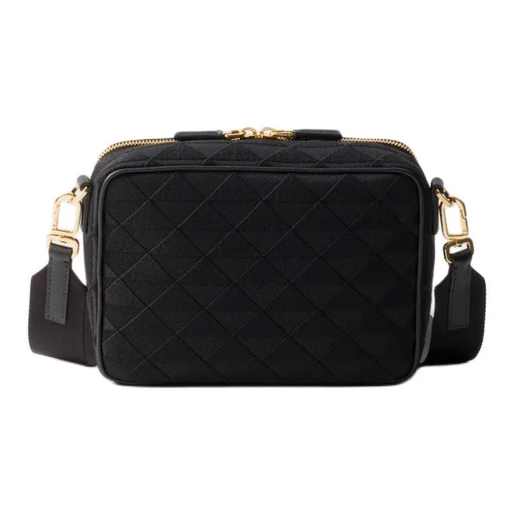 PRADA Brique Fabric With Leather Shoulder Bag Crossbody Bag Women's Black-2