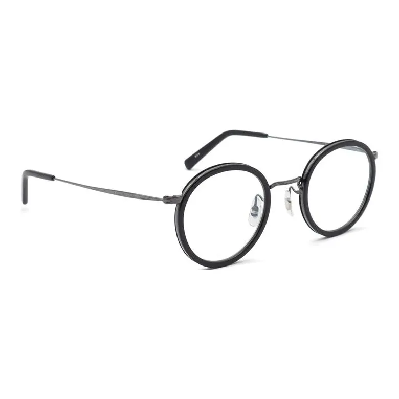 MASUNAGA Titanium Silicone Round Eyeglass Frames Unisex Black-3