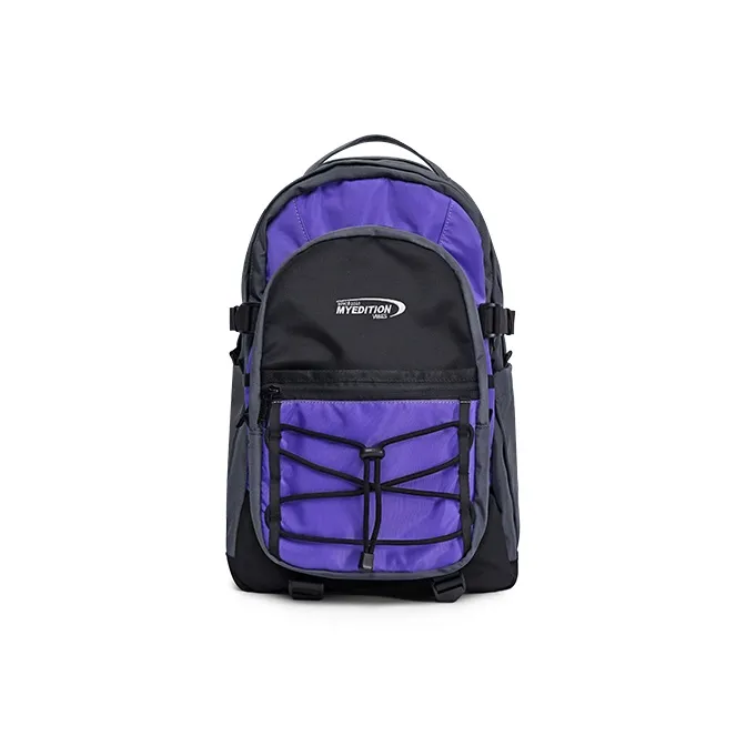 MYEDITION Students Backpack Fabric Black/Purple Unisex-10