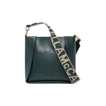 Stella McCartney Logo Perforated Shoulder Bag