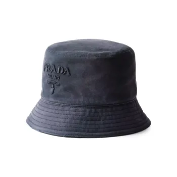 PRADA Logo Embroidered Bucket Hat