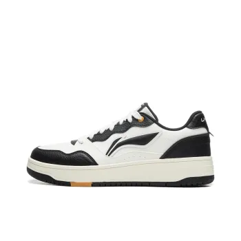 LiNing Tianji Soft Slip Resistant Cushioning Abrasion Resistant Low Top Skateboard Shoes Men's White Black