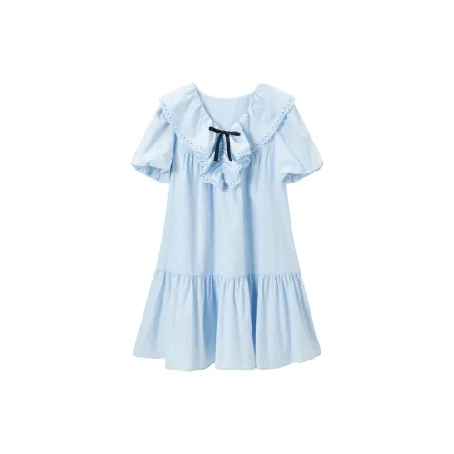 LEDIN Short-Sleeved Dresses Women's Aqua Blue