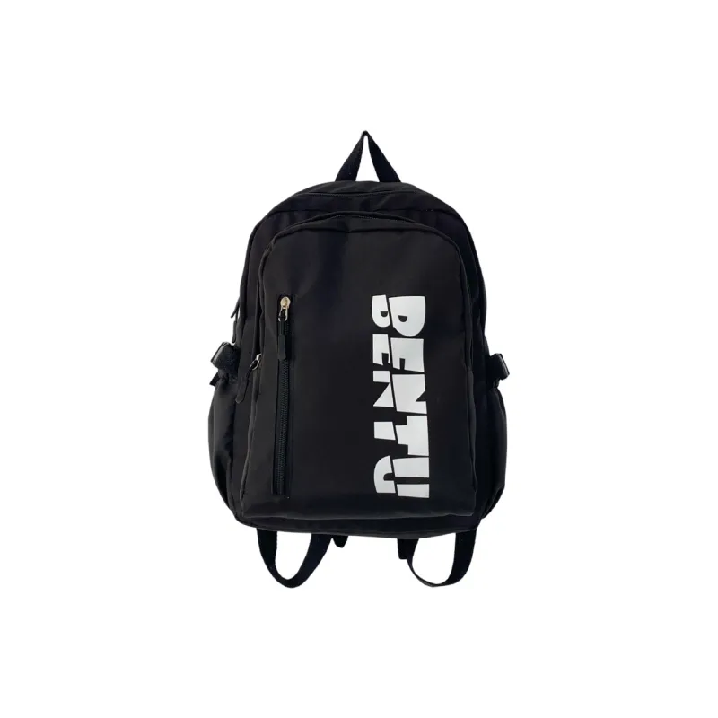 MOK Nylon Backpack Unisex Light Gray/Black/Pink/Yellow-3